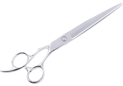 Jargem Lefty Straight Scissors 7.5in – Left-Handed Grooming Shears with Diamond Accent, Precision Cut