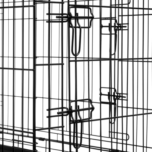 Flamingo Keo Black Metal Dog Cage – Large Size, Sturdy and Secure Construction
