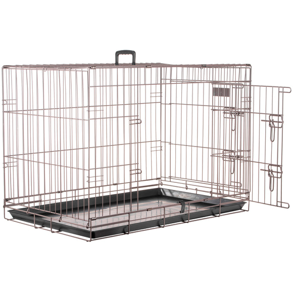 Flamingo Ebo Taupe Metal Dog Cage – Large Size, Sturdy Secure Design, 56x92x64cm