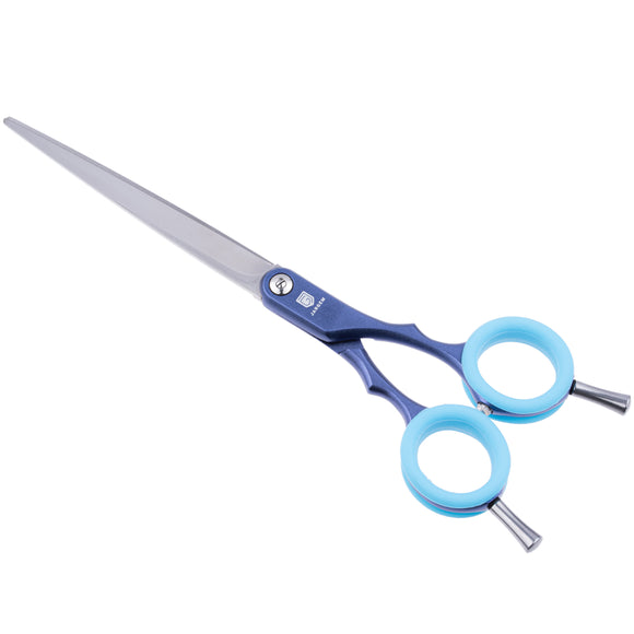 Jargem Asian Style Light Straight Scissors 6.5" – Ultra-Light, Colored Rings, Purple Finish