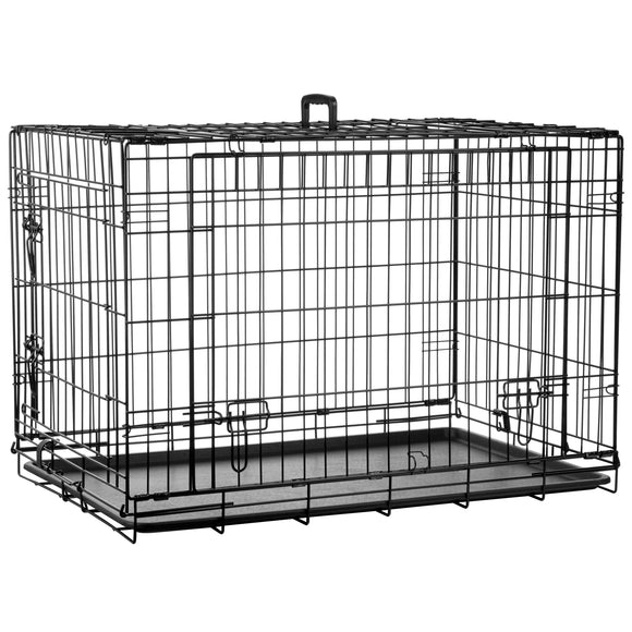 Flamingo Nyo Black Metal Dog Cage – Lift-Up Door, Large 59x93x62.5cm, Durable Design