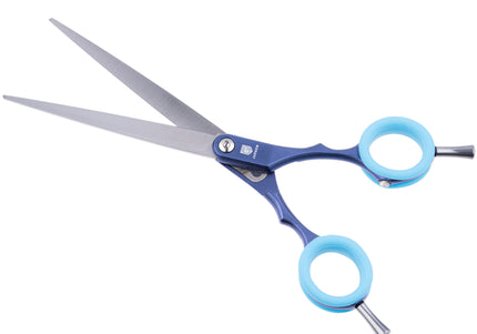 Jargem Asian Style Light Straight Scissors 6.5" – Ultra-Light, Colored Rings, Purple Finish