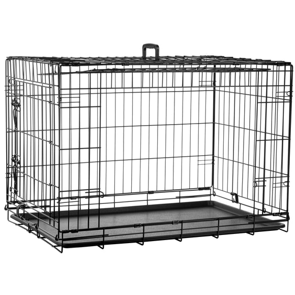 Flamingo Nyo Black Metal Dog Cage – Lift-Up Door, Large 59x93x62.5cm, Durable Design