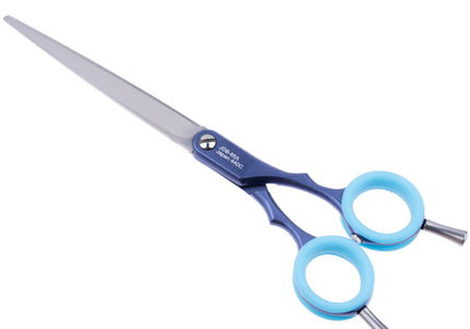 Jargem Asian Style Light Straight Scissors 6.5" – Ultra-Light, Colored Rings, Purple Finish