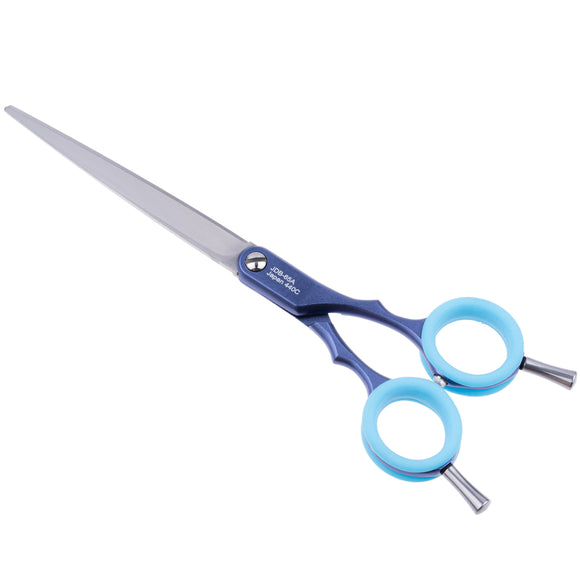 Jargem Asian Style Light Straight Scissors 6.5" – Ultra-Light, Colored Rings, Purple Finish