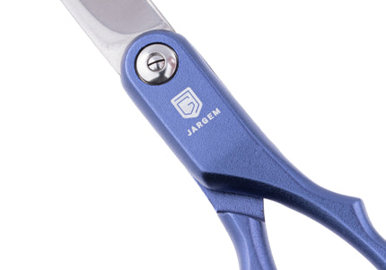 Jargem Asian Style Light Straight Scissors 6.5" – Ultra-Light, Colored Rings, Purple Finish