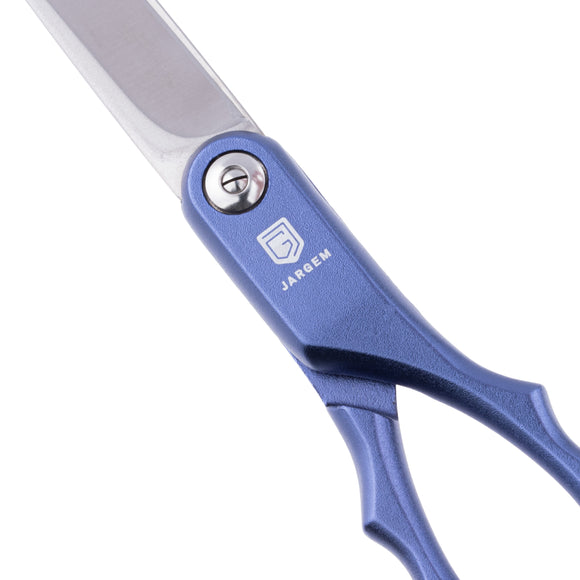 Jargem Asian Style Light Straight Scissors 6.5" – Ultra-Light, Colored Rings, Purple Finish