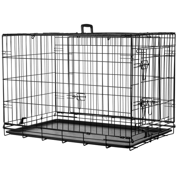 Flamingo Nyo Black Metal Dog Cage – Lift-Up Door, Large 59x93x62.5cm, Durable Design