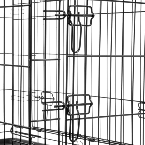 Flamingo Nyo Black Metal Dog Cage – Lift-Up Door, Large 59x93x62.5cm, Durable Design