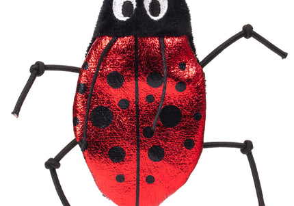 KONG Cat Refillables Catnip Ladybug – Shiny Plush Toy with Refillable Catnip Pouch