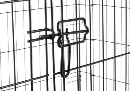 Flamingo Mezo Black Metal Dog Cage XXL – Sturdy Spacious Crate with Secure Double Doors