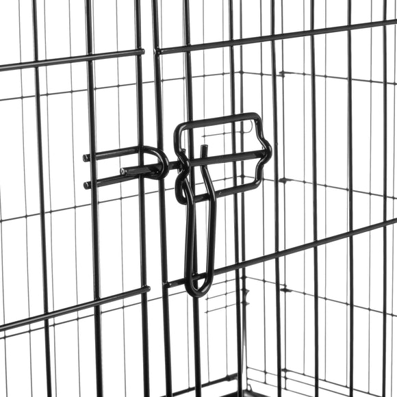 Flamingo Mezo Black Metal Dog Cage XXL – Sturdy Spacious Crate with Secure Double Doors