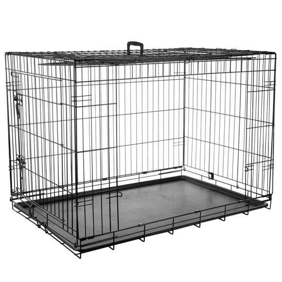 Flamingo Nyo Black Metal Dog Cage – XXL 77x124x81.5cm, Lift-Up Door Design