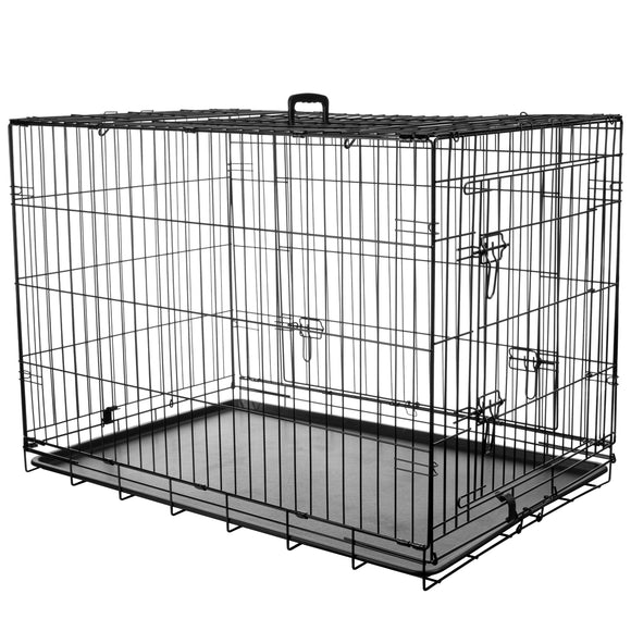 Flamingo Nyo Black Metal Dog Cage – XXL 77x124x81.5cm, Lift-Up Door Design
