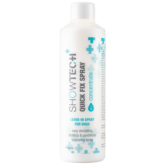 Show Tech+ Quick Fix Spray Concentrate 250ml – Coat Detangling and Dirt-Repellent Formula, 1:15 Dilution