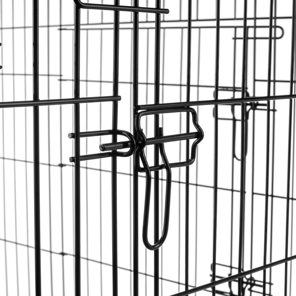 Flamingo Keo Black Metal Dog Cage XL – Sturdy Spacious Crate with Secure Double Doors