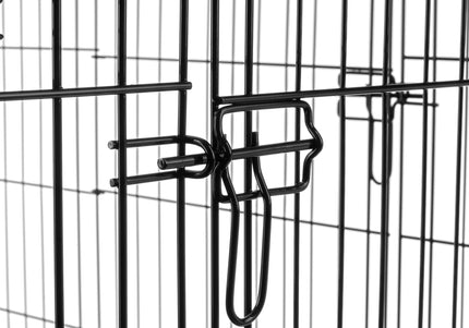 Flamingo Keo Black Metal Dog Cage XXL – Heavy-Duty Spacious Secure Crate, 76x120x82cm