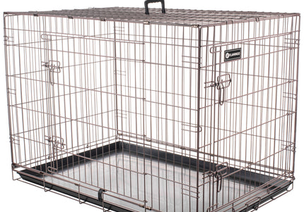 Flamingo Ebo Taupe Metal Dog Cage XXL – Spacious Durable Crate with Secure Double Doors