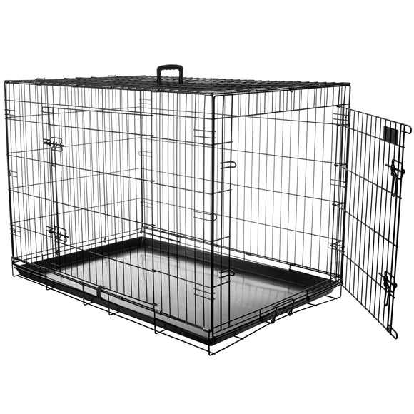 Flamingo Ebo Black Metal Dog Cage XXL – Heavy-Duty Secure Crate, 76x124x83cm