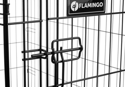 Flamingo Ebo Black Metal Dog Cage XL – Sturdy Spacious Crate with Secure Double Doors