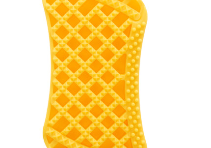 Pet+Me Medium Silicone Brush Yellow – Versatile Gentle Grooming Tool for All Fur Types