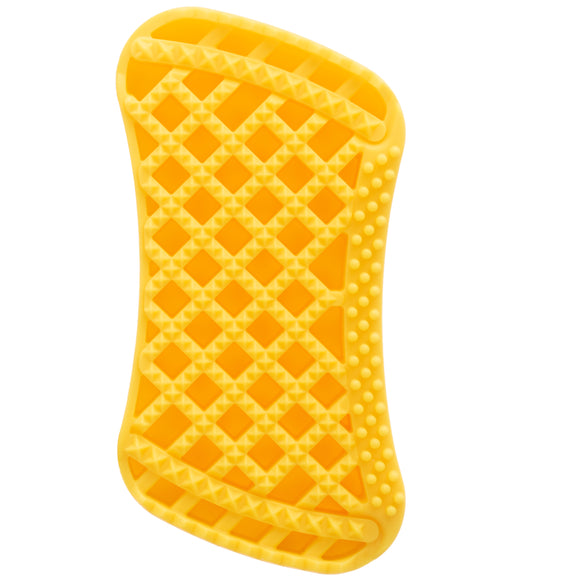 Pet+Me Medium Silicone Brush Yellow – Versatile Gentle Grooming Tool for All Fur Types