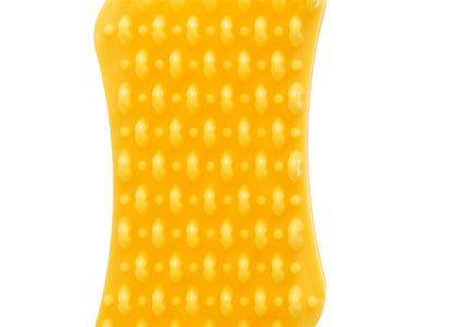 Pet+Me Medium Silicone Brush Yellow – Versatile Gentle Grooming Tool for All Fur Types