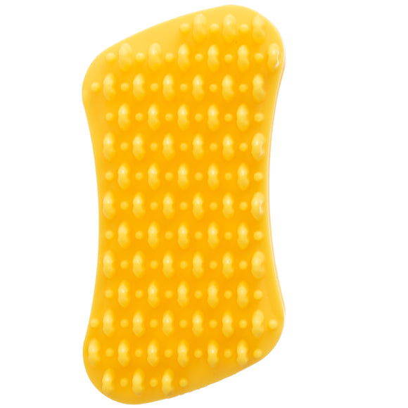 Pet+Me Medium Silicone Brush Yellow – Versatile Gentle Grooming Tool for All Fur Types