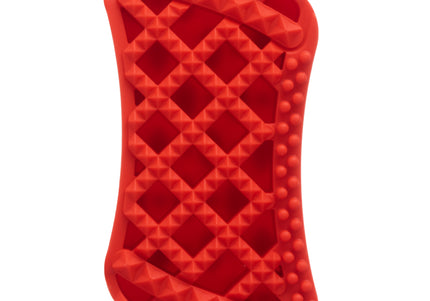 Pet+Me Firm Silicone Brush Red – Thick Bristles for Long Hair and Dense Undercoat Grooming