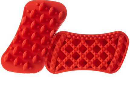 Pet+Me Firm Silicone Brush Red – Thick Bristles for Long Hair and Dense Undercoat Grooming