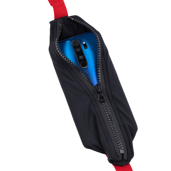 Flamingo Kayga Red Nylon Leash – Dual Handle Design with Elastic Pouch, 153cm x 25mm