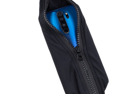 Flamingo Kayga Black Nylon Leash – Dual Handles, Elastic Pouch, 160cm x 25mm Durable Design