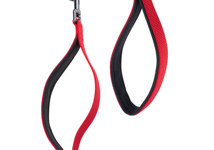 Flamingo Kayga Red Nylon Leash – Dual Handle Design with Elastic Pouch, 153cm x 25mm