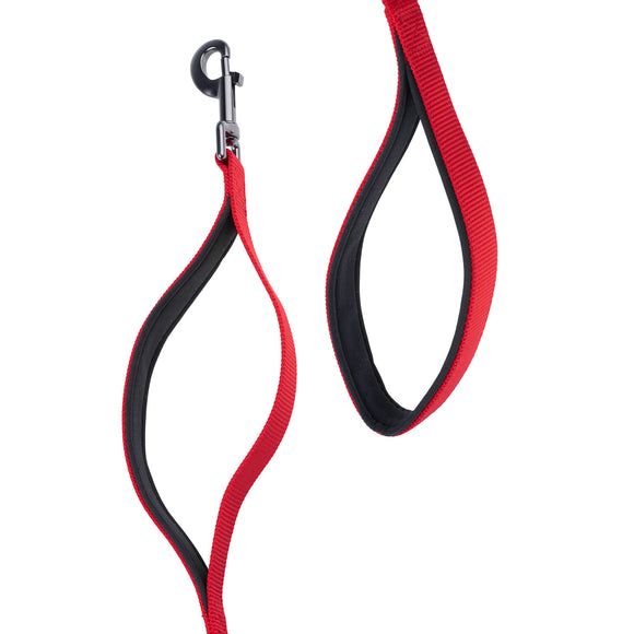 Flamingo Kayga Red Nylon Leash – Dual Handle Design with Elastic Pouch, 153cm x 25mm