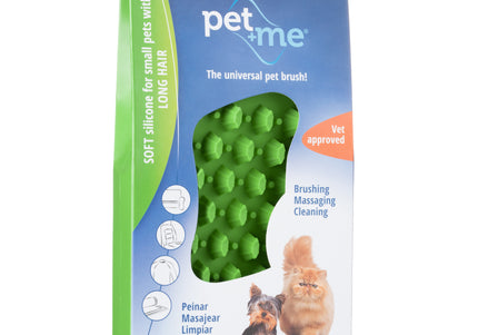 Pet+Me Soft Silicone Brush Green – Gentle Grooming Tool for Long, Thick Fur and Undercoat