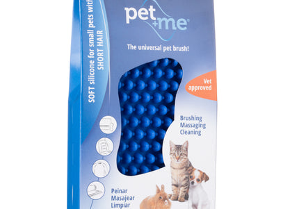 Pet+Me Soft Silicone Brush Blue – Gentle Grooming Tool for Short-Haired Pets, Hypoallergenic Design