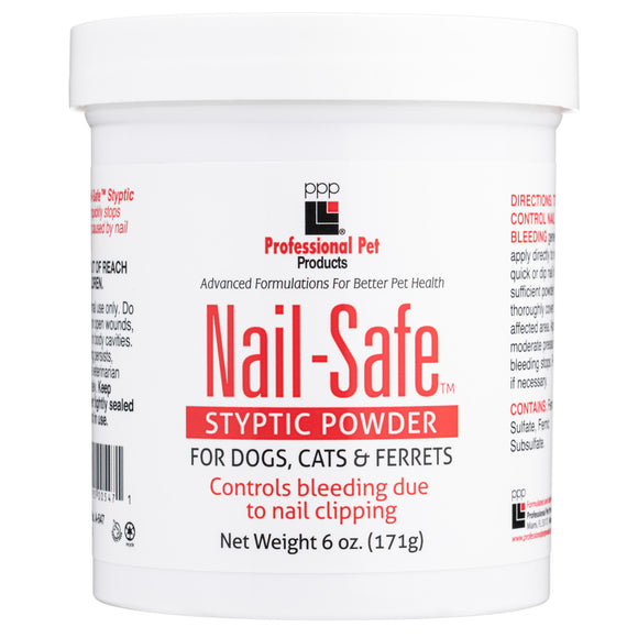 PPP Nail Safe Styptic Powder – Quick-Acting Bleeding Stopper, 126g Jar for Nail Trims
