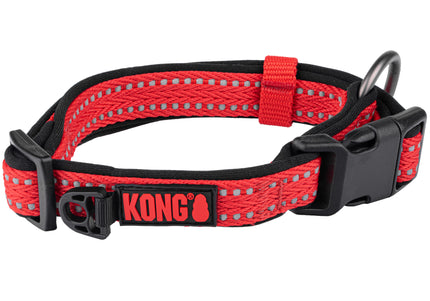 KONG Nylon Collar Red XL – Reflective Stitching, Durable Adjustable Design for Safety