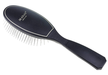 Madan Small Pin Brush – Ergonomic Handle, 22mm Medium-Soft Metal Pins, Sky Blue