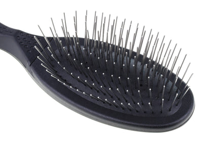 Madan Small Pin Brush – Ergonomic Handle, 22mm Medium-Soft Metal Pins, Sky Blue