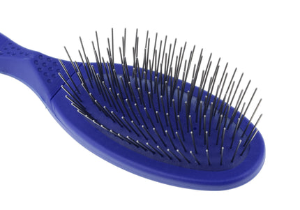 Madan Small Pin Brush – Ergonomic Handle, 22mm Medium-Soft Metal Pins, Sky Blue