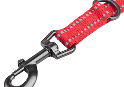 KONG Adjustable 5-in-1 Nylon Leash – Reflective Stitching, 200cm, Red, Versatile Design
