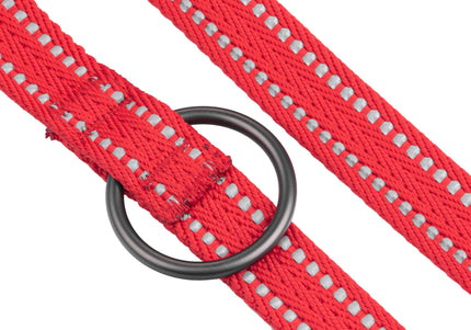 KONG Adjustable 5-in-1 Nylon Leash – Reflective Stitching, 200cm, Red, Versatile Design