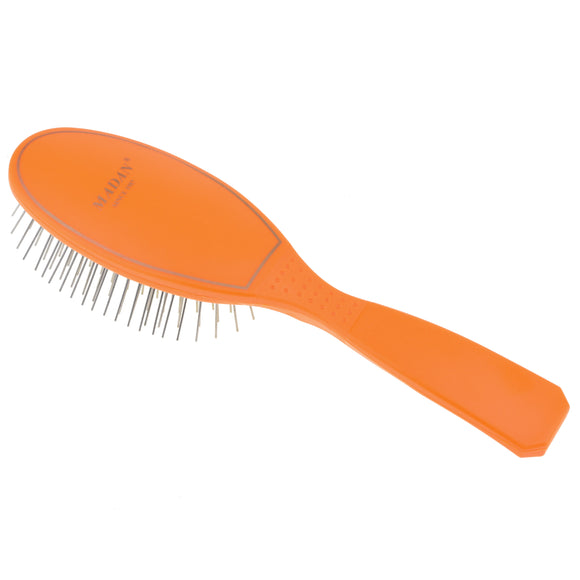 Madan Small Pin Brush – Ergonomic Handle, 22mm Medium-Soft Metal Pins, Sky Blue
