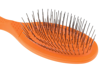 Madan Small Pin Brush – Ergonomic Handle, 22mm Medium-Soft Metal Pins, Sky Blue