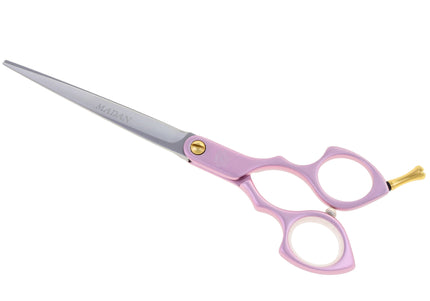 Madan Straight Grooming Scissors 6.5" – Ultra-Light Japanese Steel, Aluminum Handle, Purple