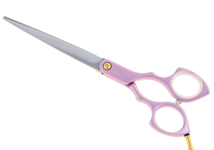 Madan Straight Grooming Scissors 6.5" – Ultra-Light Japanese Steel, Aluminum Handle, Purple