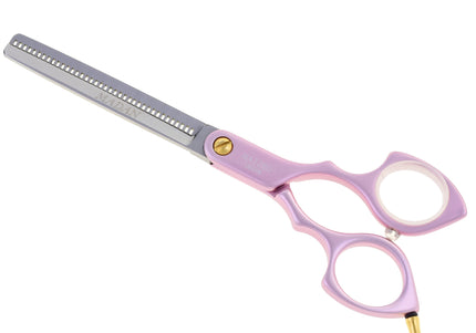 Madan 6.5" Thinning Scissors – Ultra-Light Japanese Steel, Single-Sided, Red Aluminum Handle