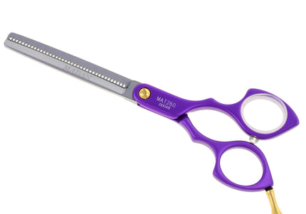 Madan 6.5" Thinning Scissors – Ultra-Light Japanese Steel, Single-Sided, Red Aluminum Handle