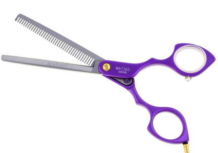 Madan 6.5" Thinning Scissors – Ultra-Light Japanese Steel, Single-Sided, Red Aluminum Handle